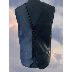 GUESS Vest men small Black Tailored Formal Suit  Waistcoat Sz S X64N06R7440